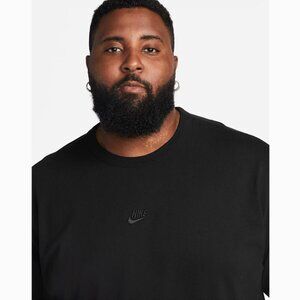 Nike Sportswear Futura Premium Heavyweight Mens Long-Sleeve Shirt All Black 2XL